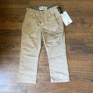 Billabong carter chino pants size 2T tan new with tags